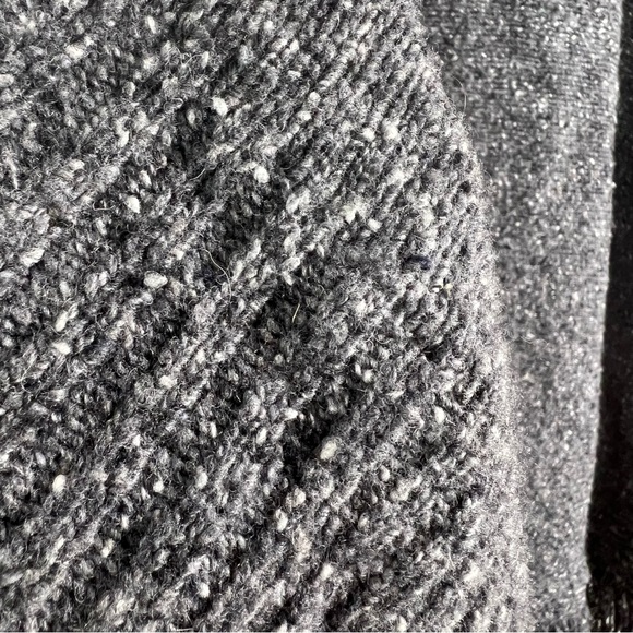 Joie Wool Blend Gray Tweed Cowl Neck Tunic Sweater Poncho Sz M/L - Picture 9 of 11